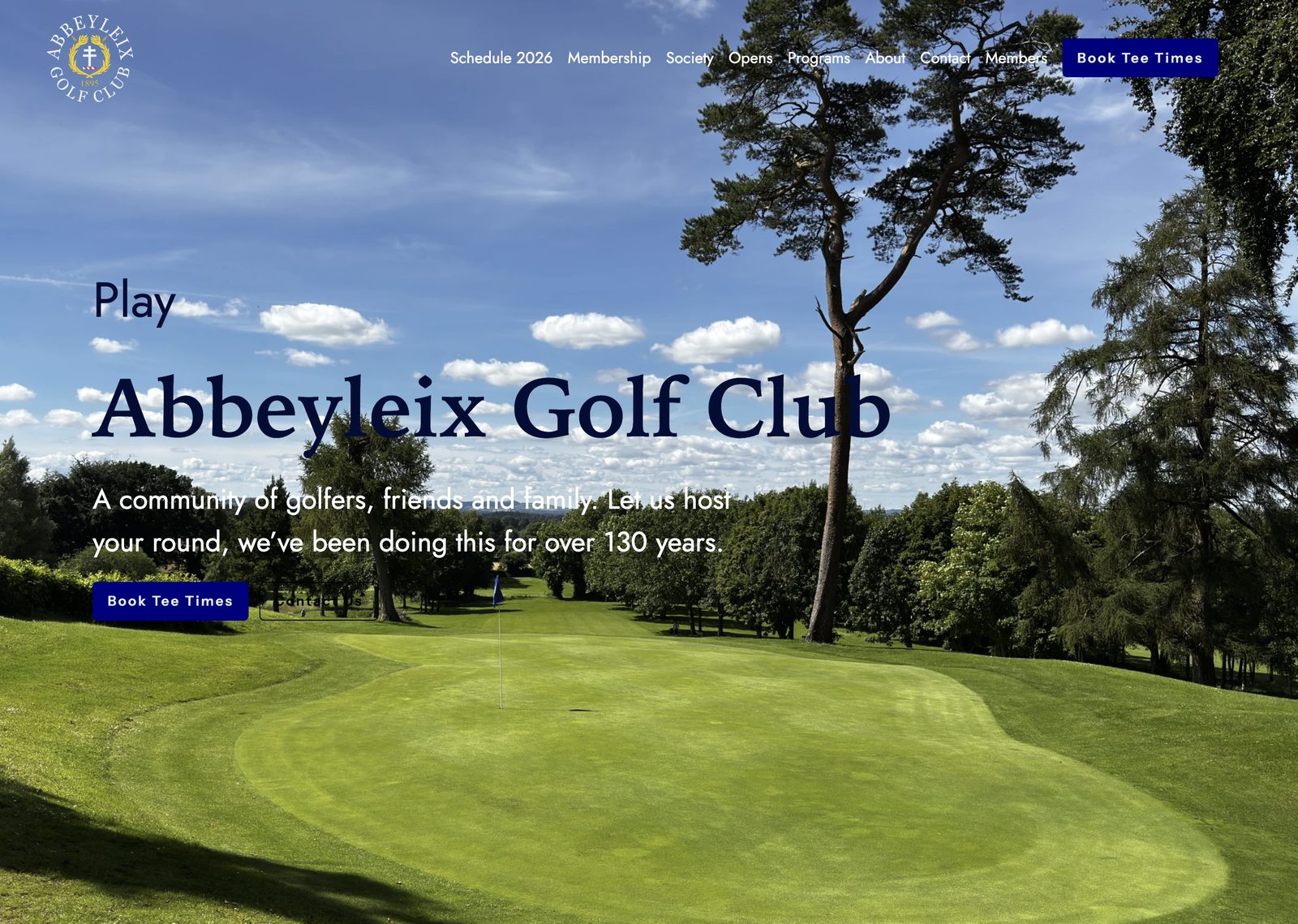 Abbeyleix Golf Club website homepage
